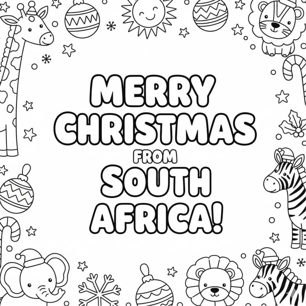 A Sunny South African Christmas Coloring Book