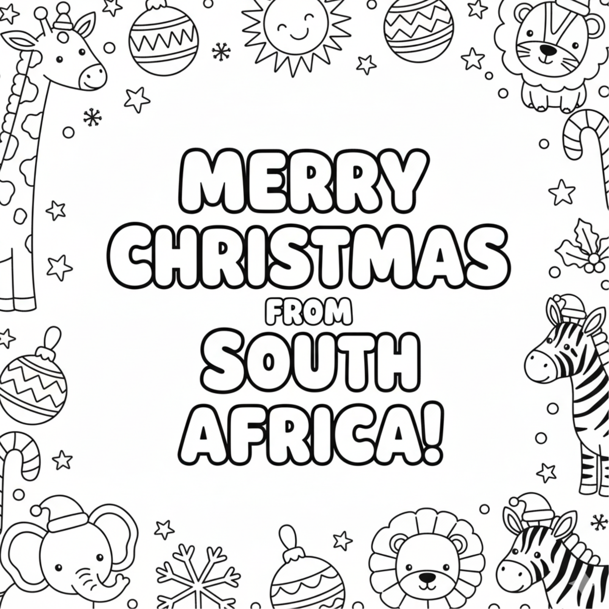 A Sunny South African Christmas Coloring Book
